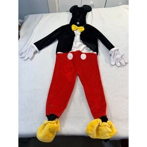 Disney Mickey Mouse 4T/5T Plush Costume with Ears Gloves and Shoe Covers Kids